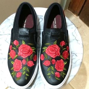 Mark Nason Los Angeles Rosie Black Leather Loafer Sneakers Size 7.5 Like New